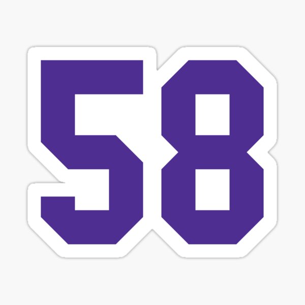 Fifty Purple Jersey Number Sports 50 | Sticker