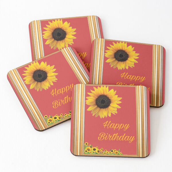 Item preview, Happy birthday with sunflowers designed and sold by Pelikancrazy.