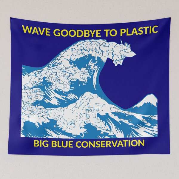 Item preview, Wave Goodbye to plastic - Big Blue Conservation designed and sold by BigBlueDiving.