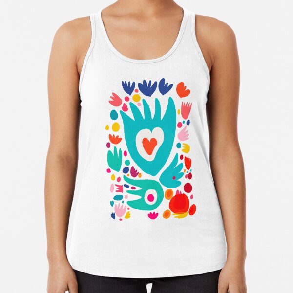 Joy of Life Abstract Art Pattern Colorful by Emmanuel Signorino Racerback Tank Top