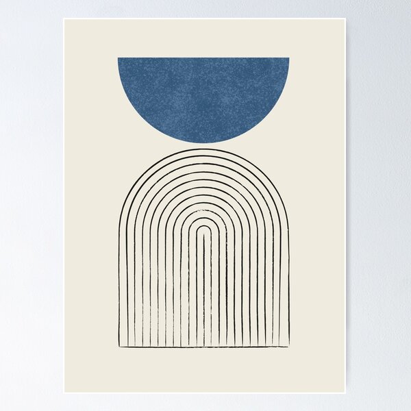 Item preview, Arch Balance Blue - Mid century modern designed and sold by moonlightprint.