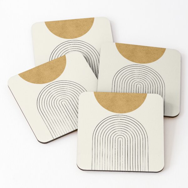 Arch Balance Gold - Mid century modern Coasters (Set of 4)