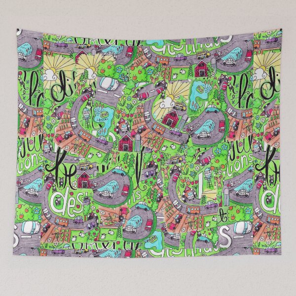 Item preview, Repeating Pattern Print Based On "Difficult Roads Often Lead To Beautiful Destinations" designed and sold by LouiseFranksArt.