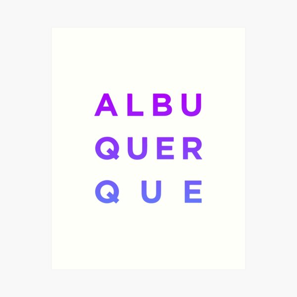 Aperçu de l'œuvre Albuquerque, Nouveau-Mexique Dégradé minimal | Texte | Citation créée et vendue par designdroplet.