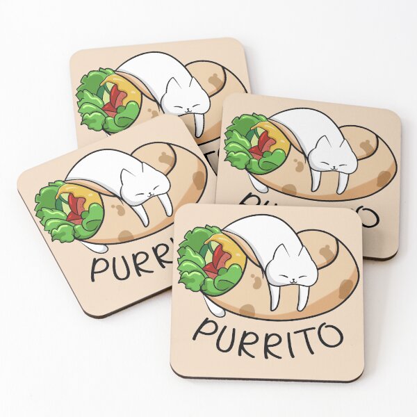 Item preview, Cute Purrito cat sleeping on burrito designed and sold by Shinchiller.
