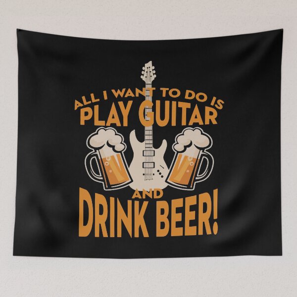 Item preview, Play Guitar And Drink Beer designed and sold by designbychow.