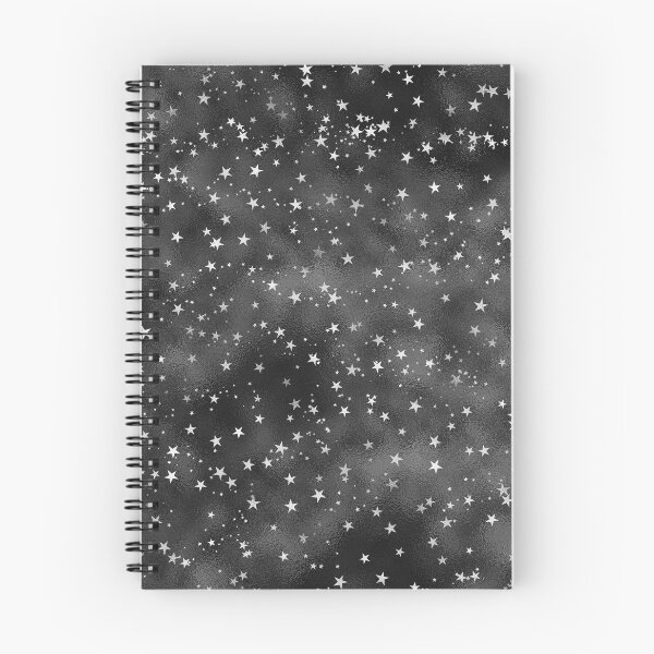 Artikelvorschau, Schwarz und Silber Glitter Stars Pattern entworfen und verkauft von AnastasiaDesign.