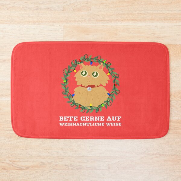 Artikelvorschau, Frohe Weihnachten | Bete gern den Weihnachtsweg | Nettes Kätzchen mit Weihnachtslichtern entworfen und verkauft von Ainbowz-Artwork.