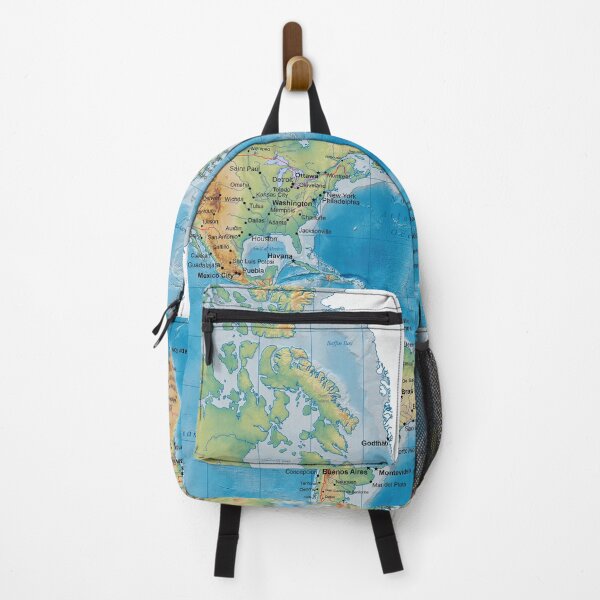 Item preview, World map, topographic map of the world with names of the oceans, seas, Lakes, Rivers, capitals, major cities and international boundaries designed and sold by mashmosh.