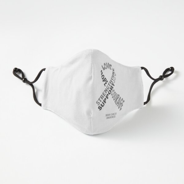 Brain Cancer Awareness - Grey Awareness Ribbon With Words Fitted 3-Layer