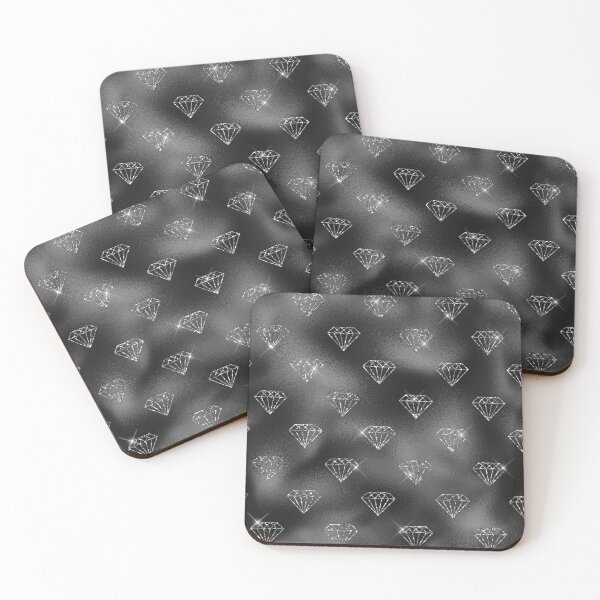 Item preview, Black and Silver Glitter Diamonds Pattern designed and sold by AnastasiaDesign.