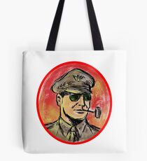 World War II General Corn Cob Pipe Watercolor Tote Bag