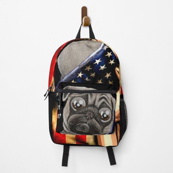 Item preview, Oops I'm Not Done Yet Funny Pug Drink Coffee With Hand Open American Flag designed and sold by JonesErin.