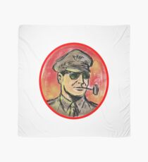 World War II General Corn Cob Pipe Watercolor Scarf