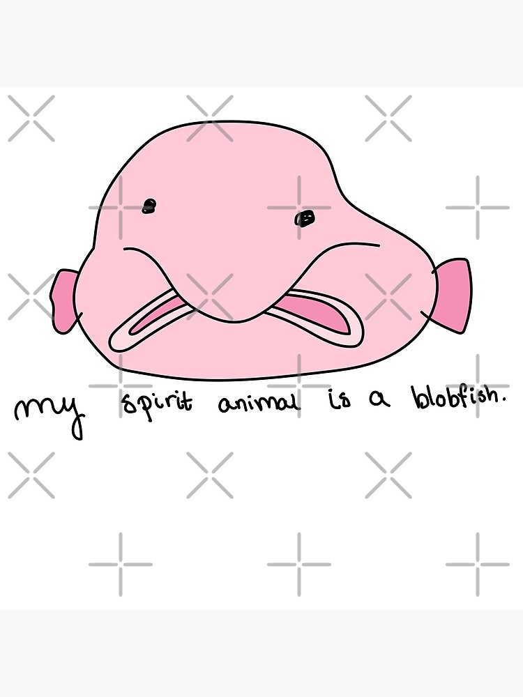 Blobfish Is My Spirit Animal Funny Blobfish Meme Throw Pillow by