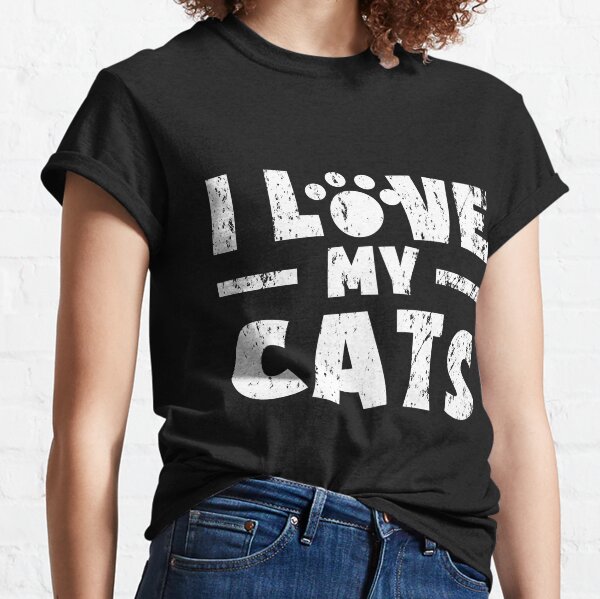 Funny I Love My Cats Paws Cat Passionate Classic T-Shirt