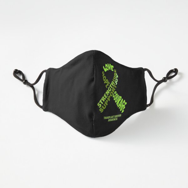 Transplant Survivor Awareness - Green Awareness Ribbon With Words Fitted 3-Layer