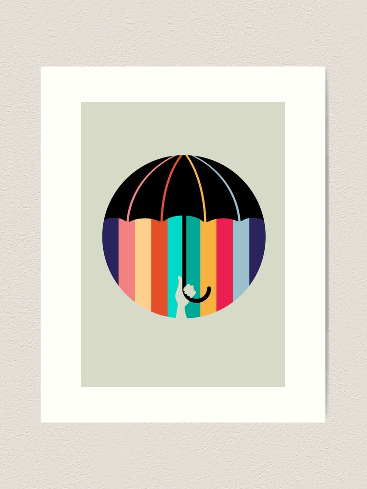 Alternate view of Rainbow Rain Umbrella Art Print