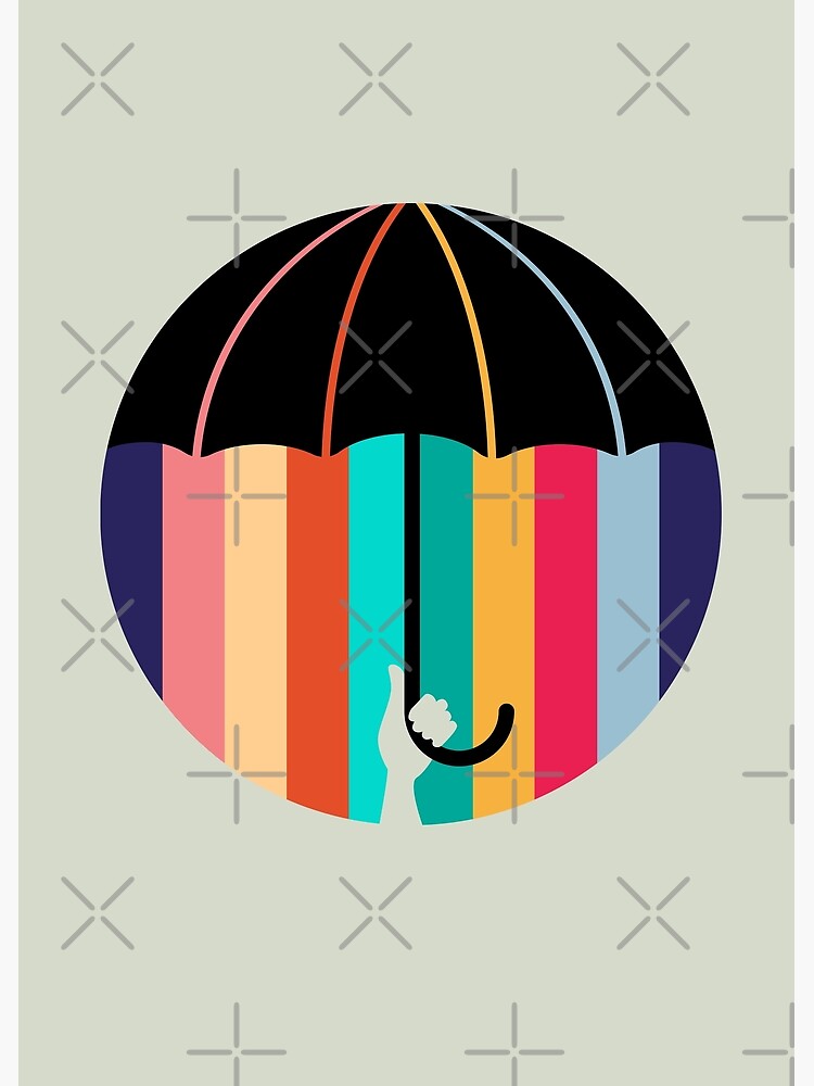 Rainbow Rain Umbrella by Doozal