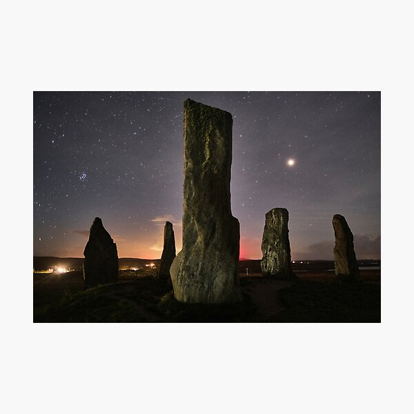 Callanish, Mars and the Pleiades Photographic Print