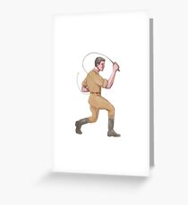 Lion Tamer Bullwhip Isolated Watercolor Greeting Card