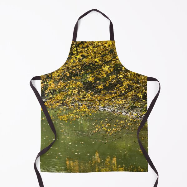 Item preview, Autumnal Riverbank - Golden Maple Tree Leaning Overwater designed and sold by Georgia Mizuleva.