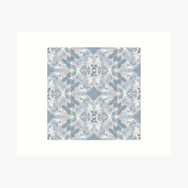 Winter Evergreens Surface Pattern Design Art Print