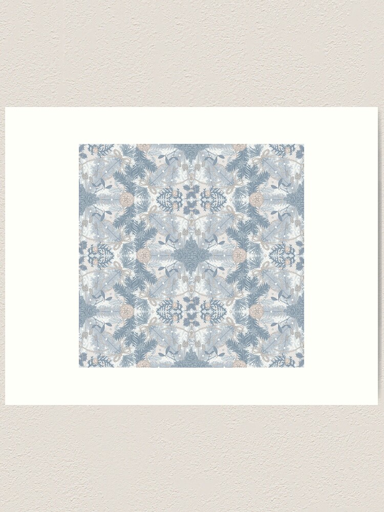 Thumbnail 1 of 3, Art Print, Winter Evergreens Surface Pattern Design designed and sold by karolfuldesigns.