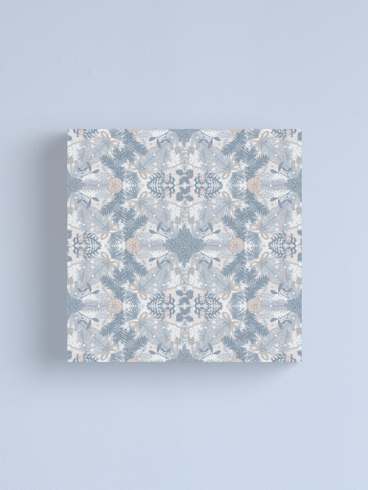 Thumbnail 1 of 3, Canvas Print, Winter Evergreens Surface Pattern Design designed and sold by karolfuldesigns.