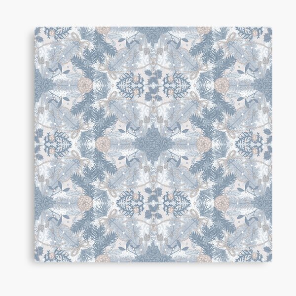 Winter Evergreens Surface Pattern Design Canvas Print