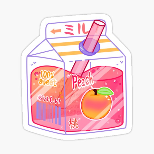 Sweet Peach Milk Carton Sticker For Sale By Science Nerd Redbubble