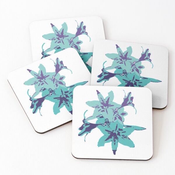 Item preview, Blue Teal Flowers Pop Art Abstract designed and sold by Trixiloo.