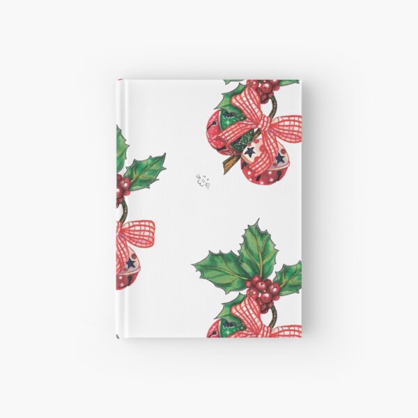 Holly Christmas bells Hardcover Journal
