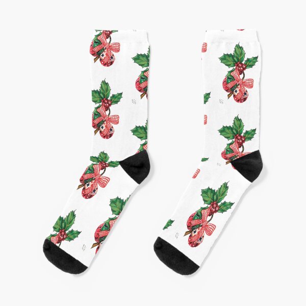 Holly Christmas bells Socks