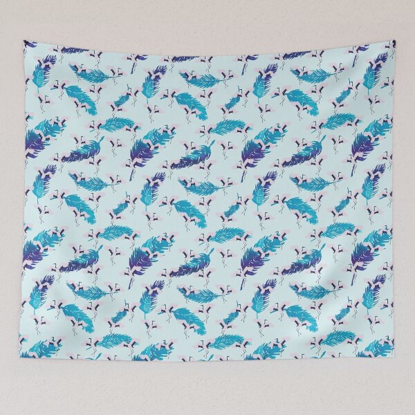 Item preview, Playful birds and falling feathers designed and sold by ChatterFox.