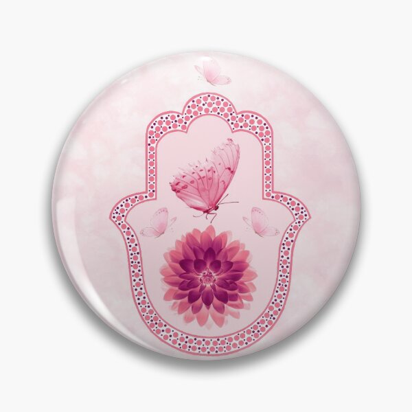 Item preview, Butterfly Lotus Pink Hamsa Hand designed and sold by maryedenoa.