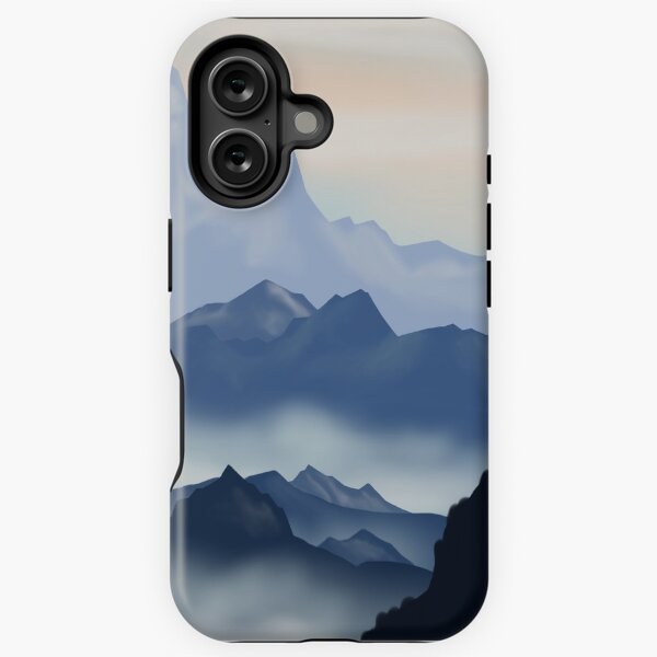 Artikel-Vorschau von süßes, nebliges Berglandschaftsblau-Aquarell-Flachdesign. iPhone- oder Samsung-Handyhülle & Abdeckung, designt und verkauft von RoManSmArt.