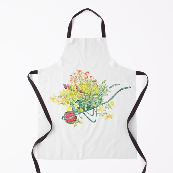 Item preview, hand painted yellow blue and orange flowers in green handcart  designed and sold by ColorandColor.
