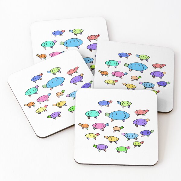 Item preview, Colorful Turtle Pattern, Cute Illustrated Turtles (white) designed and sold by Davey's Designs.
