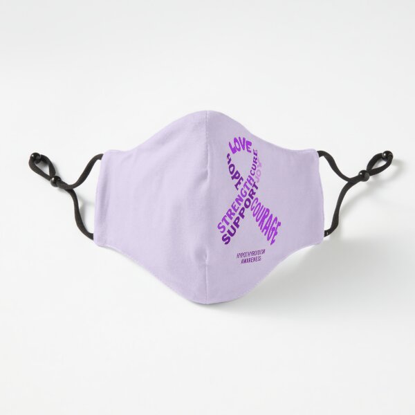 Hyperthyroidism Awareness - Purple Awareness Ribbon With Words Fitted 3-Layer
