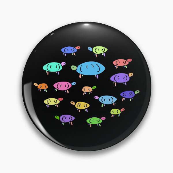 Item preview, Colorful Turtle Pattern, Cute Illustrated Turtles (black) designed and sold by Davey's Designs.
