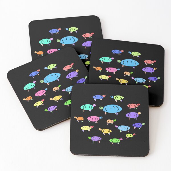 Item preview, Colorful Turtle Pattern, Cute Illustrated Turtles (black) designed and sold by Davey's Designs.