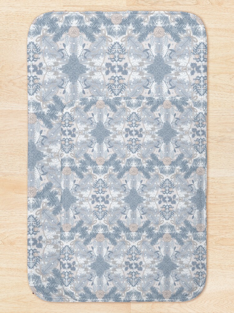 Thumbnail 5 of 6, Bath Mat, Winter Evergreens Surface Pattern Design designed and sold by karolfuldesigns.