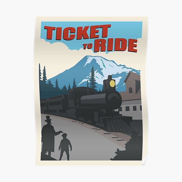 Ticket to Ride Board Game- Minimalist Travel Poster Style - Gaming Art Poster