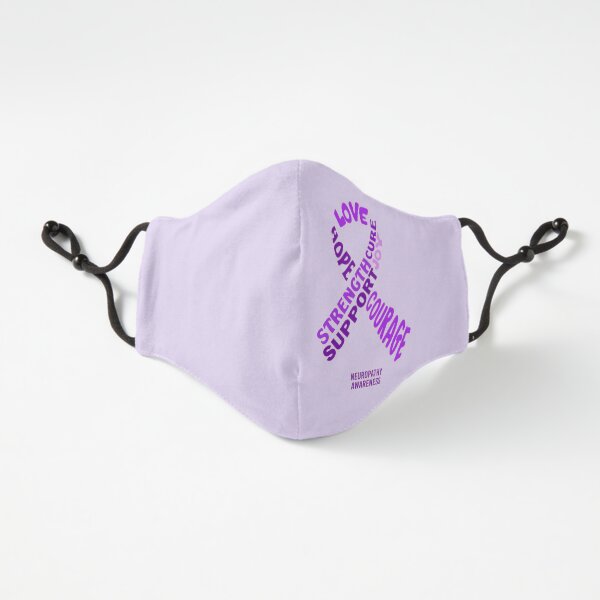 Neuropathy Awareness - Purple Awareness Ribbon With Words Fitted 3-Layer