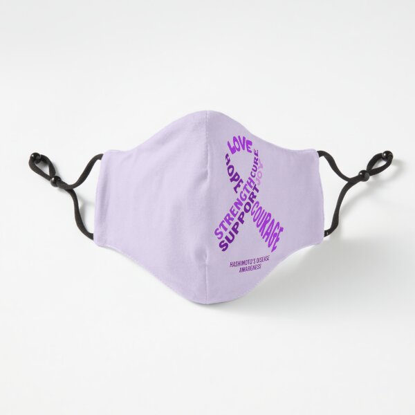 Hashimoto's Disease Awareness - Purple Awareness Ribbon With Words Fitted 3-Layer