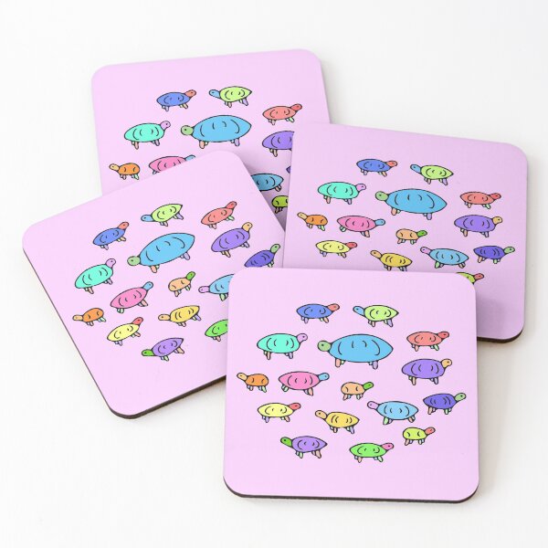 Item preview, Colorful Turtle Pattern, Cute Illustrated Turtles (pink) designed and sold by Davey's Designs.