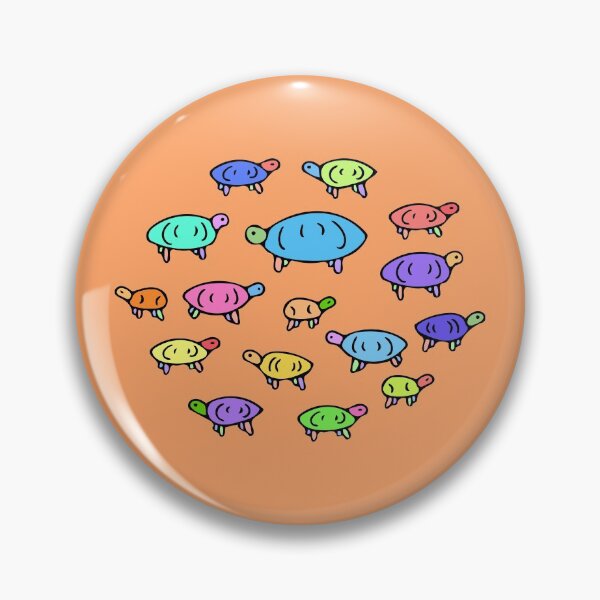 Item preview, Colorful Turtle Pattern, Cute Illustrated Turtles (orange) designed and sold by Davey's Designs.