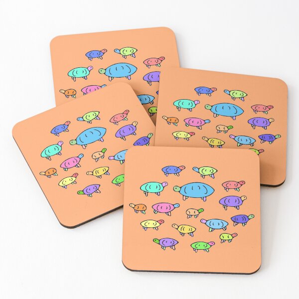 Item preview, Colorful Turtle Pattern, Cute Illustrated Turtles (orange) designed and sold by Davey's Designs.