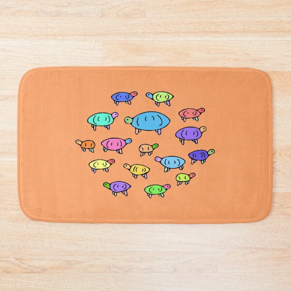 Item preview, Colorful Turtle Pattern, Cute Illustrated Turtles (orange) designed and sold by Davey's Designs.